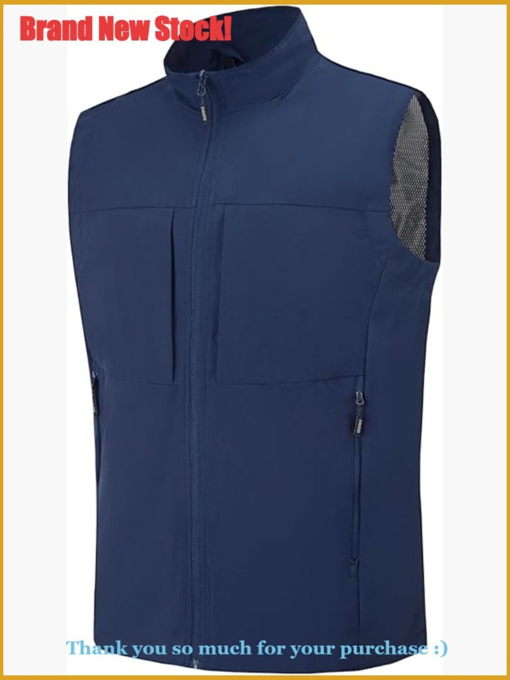 Men's Lightweight Windproof Vest with Multi Pockets for Outdoor Travel